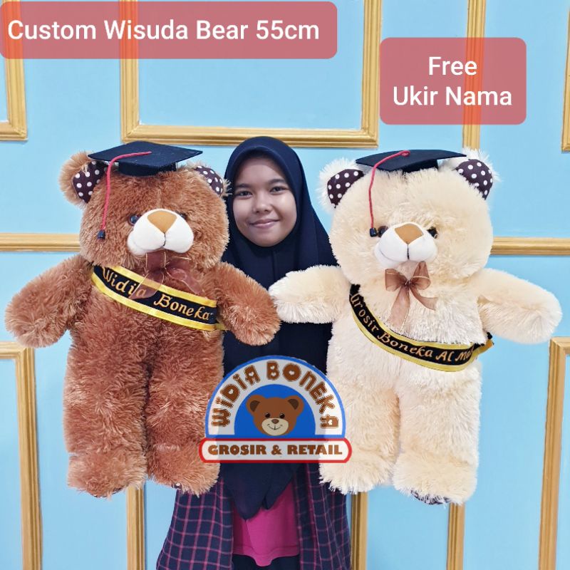 Boneka Wisuda Bear 55cm + Slempang Nama