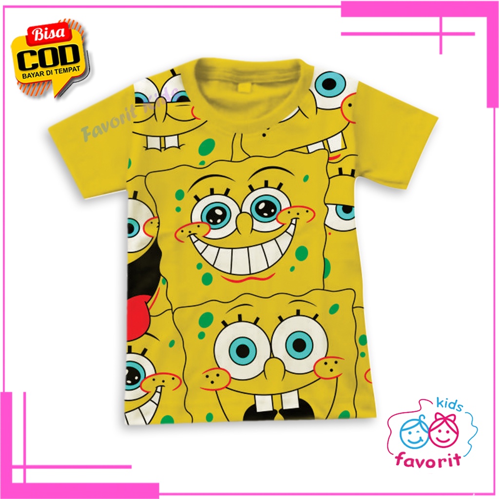 baju Kaos atasan anak laki laki dan perempuan lengan pendek || baju anak motif kartun