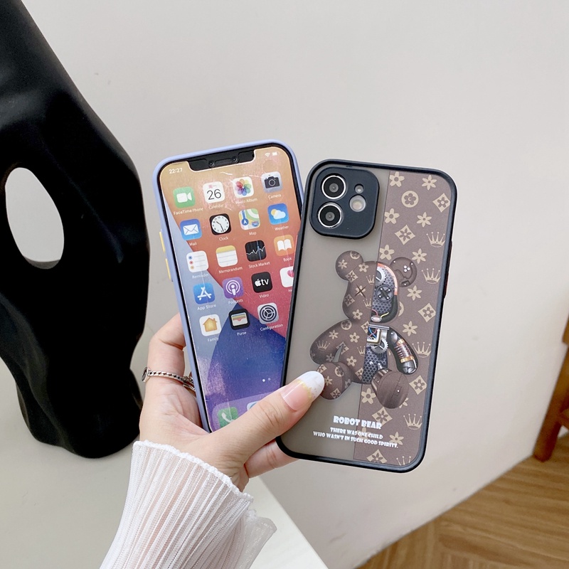 Skin violent bear case iPhone 12 pro max 12 mini 11 pro max X/Xs max 7/8/SE2020 7plus/8plus all-inclusive protection camera Casing iPhone