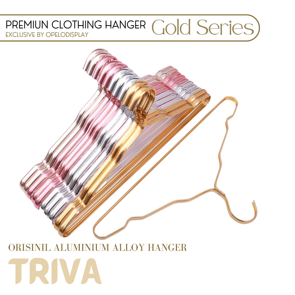 HANGER PREMIUM DEWASA ALUMINIUM ALLOY TRIVA  GOLD SERIES