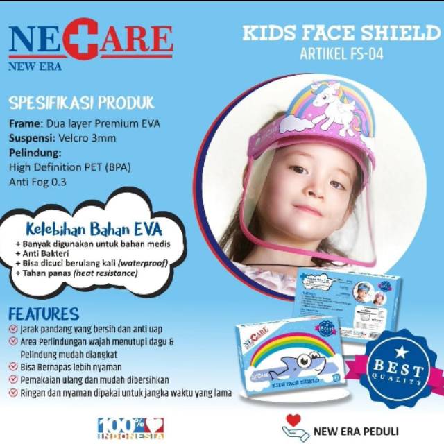 Necare - kids face Shield anak anak