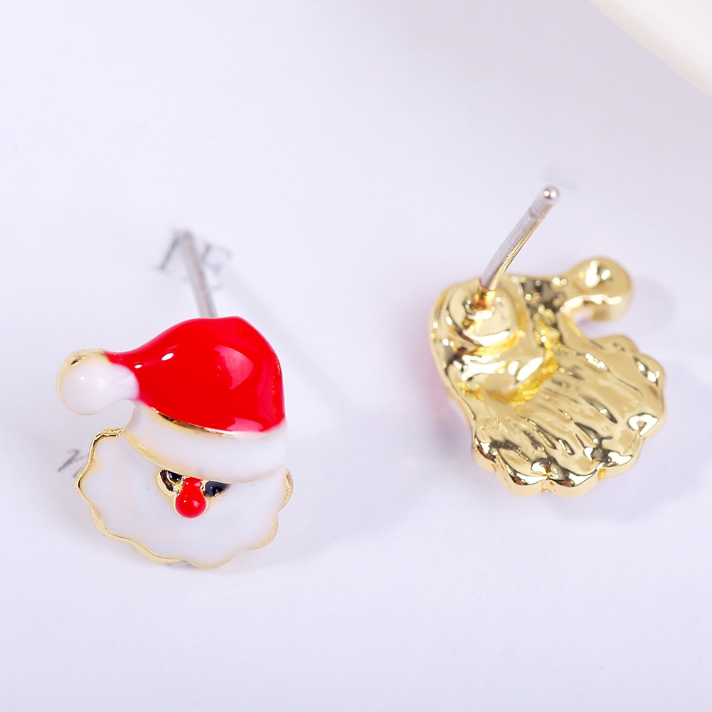 Hu Hu Hu Hu Hu Alat Bantu Pasang Kacamata♡ Anting Tusuk Wanita Bentuk Tongkat Permen Snowflake Untuk Pesta Natal