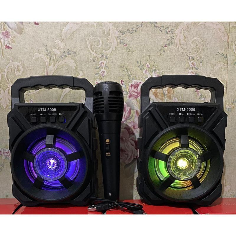 Speaker Bluetooth Portable XTM-5009 Speaker SQRS-003 bonus Mic Karaoke Radio Fm Speaker Mini Super Bass