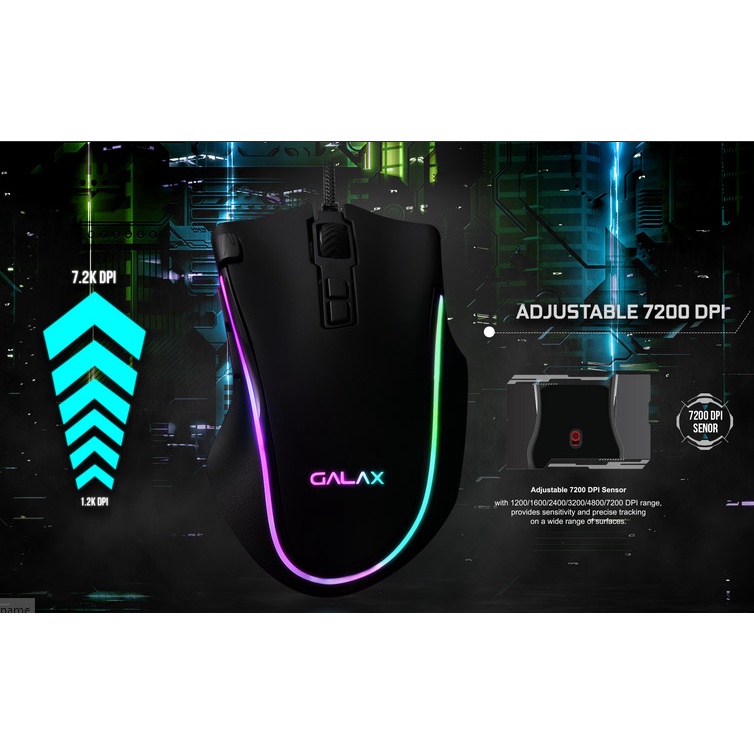 GALAX SLIDER-01 Wired Gaming Mouse RGB - 7200DPI