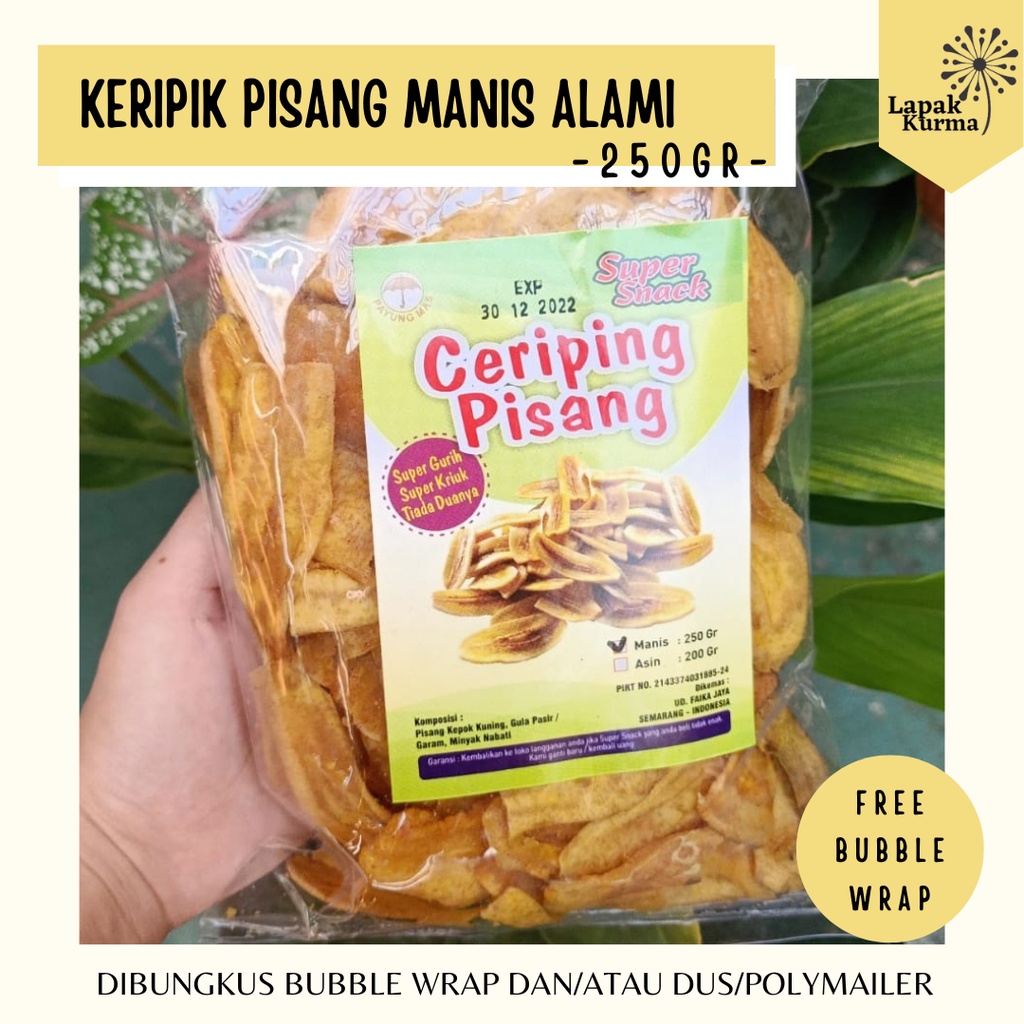 

Cemilan Snack Keripik Pisang Manis Alami 250gr | Lapak Kurma Semarang