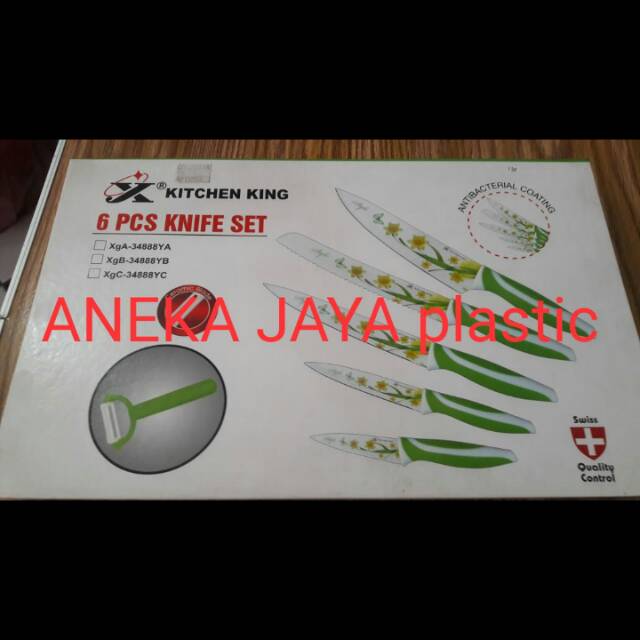 Pisau 6 pcs Knife Set Kitchen King Swiss