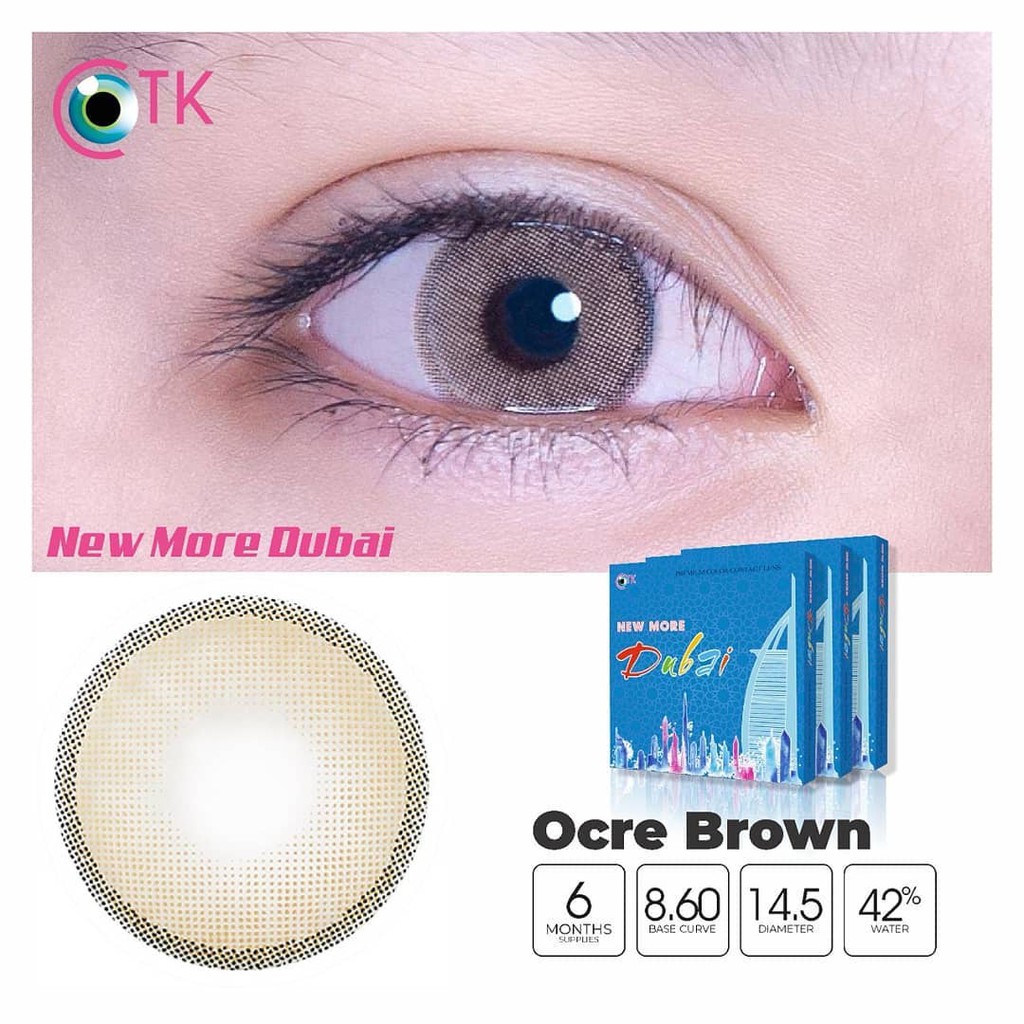 Softlens New More Dubai DIA 14.50mm NORMAL / Soflens Softlens CTK Lensa Kontak-NMD Ocre Brown