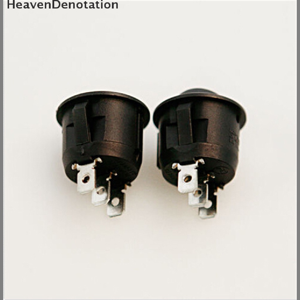 (Heavendenotation) 1pc Saklar Rocker Switch On-Off Spdt Bulat Mini 3 Pin Warna Hitam