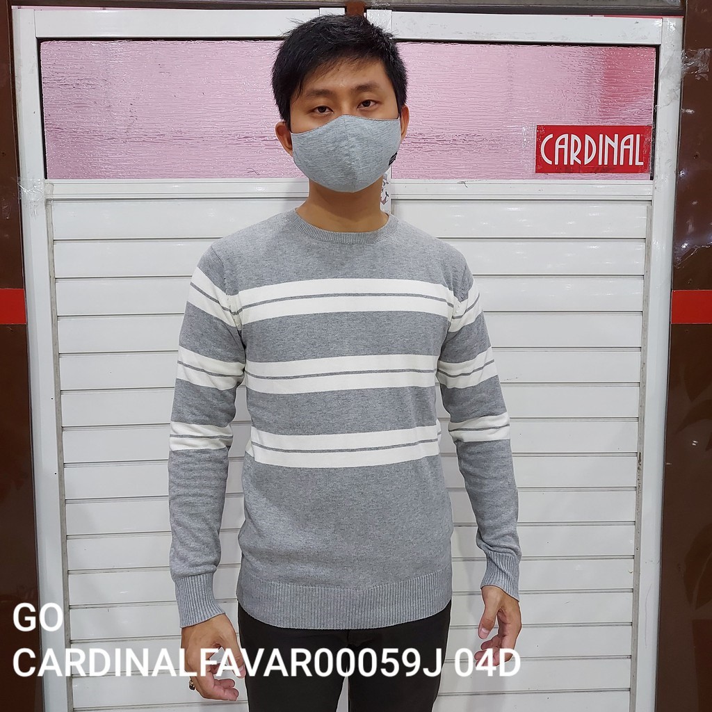 BB CARDINAL SWEATER Pakaian Pria Outerwear Cardigan Hoodie Jaket Casual Salur Garis Lengan Panjang