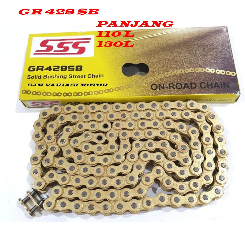 RANTAI SSS 428 130L 110L GR428SB UNTUK SEMUA JENIS MOTOR RANTAI RACING TRIPEL S GR 428SB