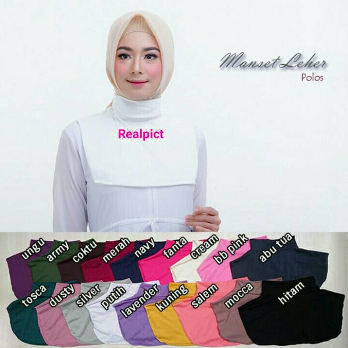 Manset  Kaos Jilbab/Hijab Wanita Muslim Dewasa Leher Polos Gamis/Baju Muslim TERBARU