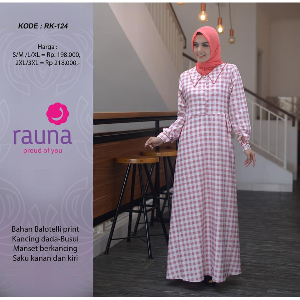 Dress Rauna Terbaru / RK - 124 / Fashion Muslim