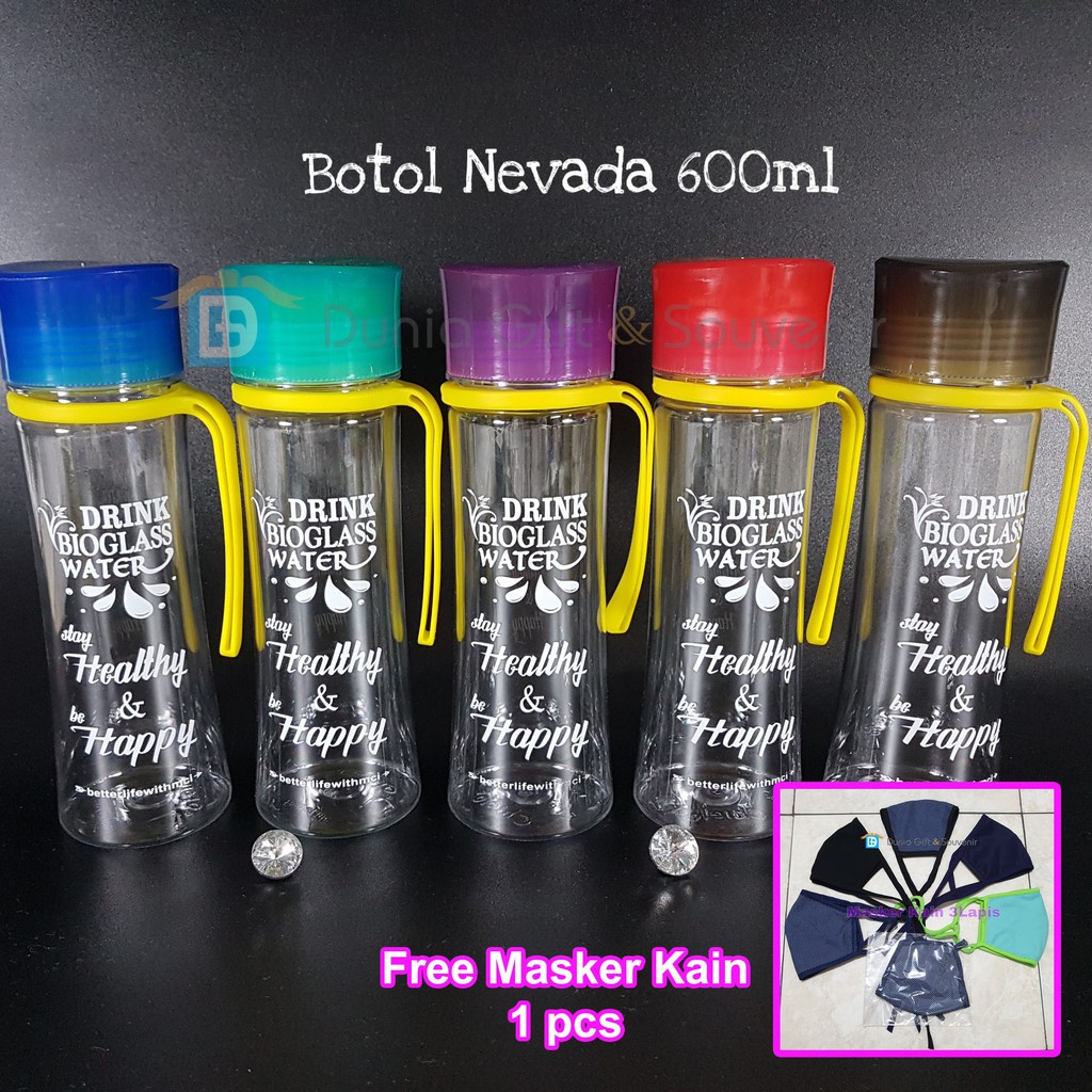 Botol Bioglass mini / Botol MCI/ Logo Stay Happy Free