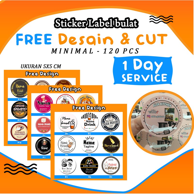 

Cetak Stiker Logo Olshop Custom Sticker Label Bulat Ukuran 5 x 5 cm FREE DESAIN & CUTTING