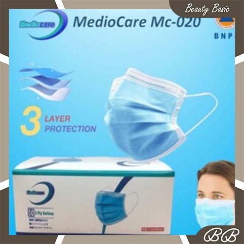 BEAUTY BASIC - MASKER 3 PLAY - FACEMASK IZIN BNPB ORIGINAL 50PCS (KOTAK MASKER RANDOM)