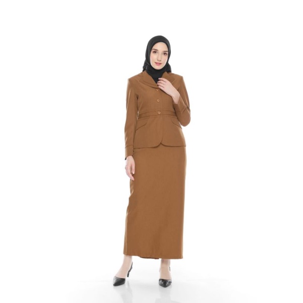 Baju Dinas Wanita Khaki Stelan Rok A Blazer Pemda Kheki Baju Pemda Aceh Set Rok Span Baju Seragam Pe