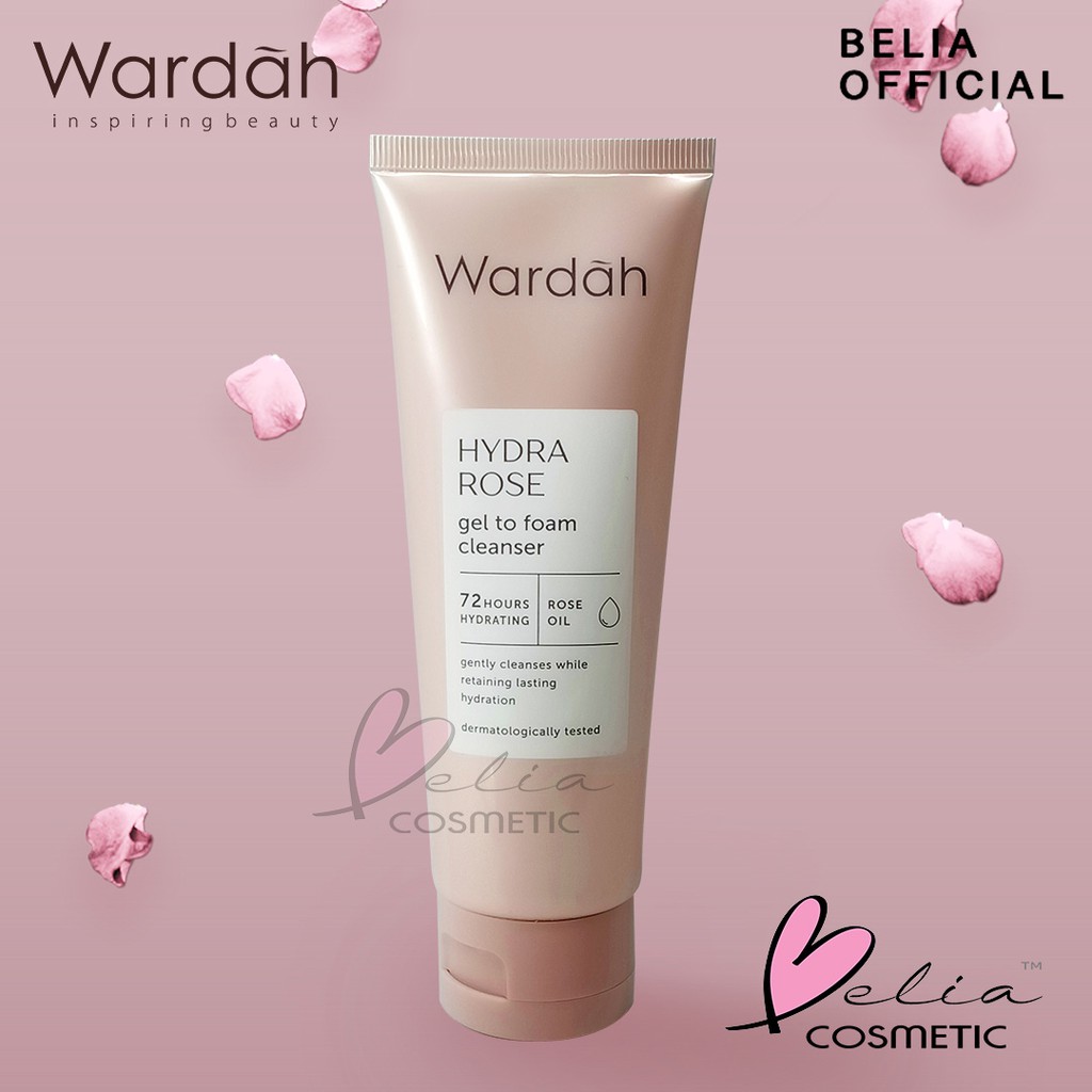 ❤ BELIA ❤  WARDAH Hydra Rose Series | Dewy Aqua Day Gel-Moisture Rich Night Gel-Foam Cleanser-Toner