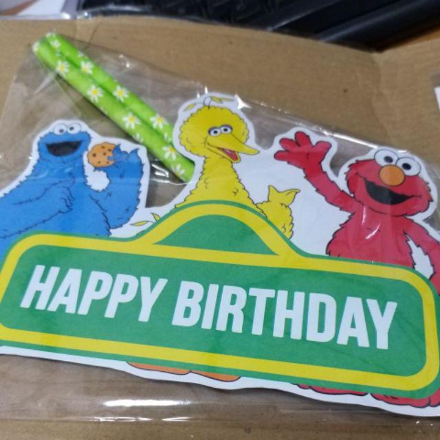 Big Cake Topper Elmo Ready / Sesame Street Topper Kue Tart / Hiasan Kue Ulang Tahun Cookie Monster
