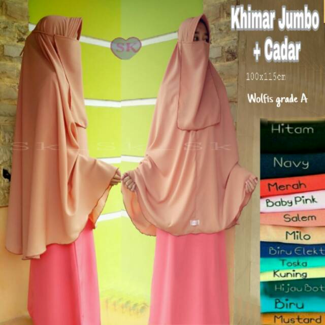 Khimar Jumbo +cadar