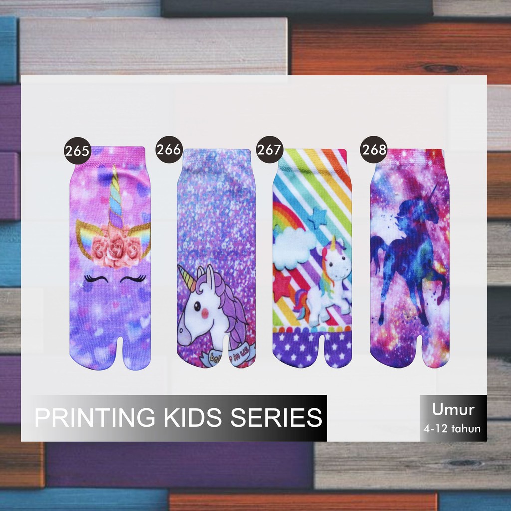 Kaos Kaki Jempol Anak Printing Karakter Unicorn O
