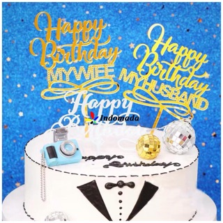 Indomada Topper Acrylic Happy Birthday Dekorasi Hiasan Indomada Topper Acrylic Happy Birthday Dekorasi Hiasan