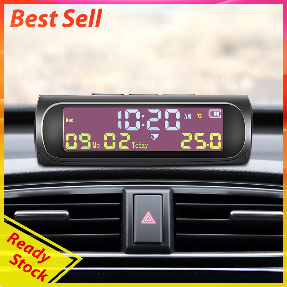 Tpms Look Jam Digital LCD Tenaga Surya Dengan Tanggal + Temperatur Untuk Mobil