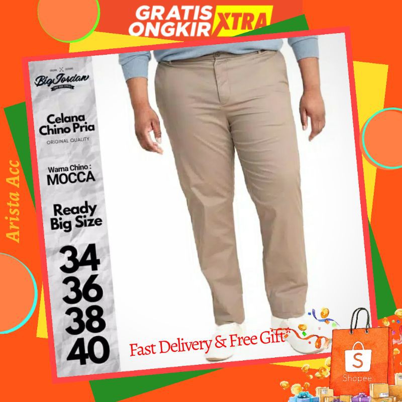 BIG SIZE / JUMBO 39-44 Celana Chino Panjang Pria Premium Reguler Fit Modern