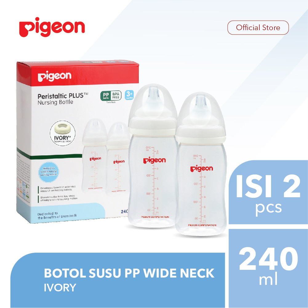 PIGEON Botol Susu Wide Neck 240Ml Isi 2 Pcs | Shopee Indonesia