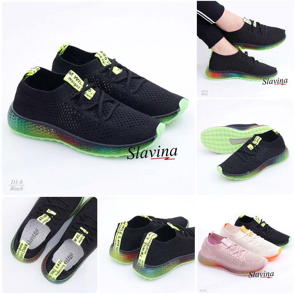 [JUALSEMUA18]Series #D1-8 Slavina Sneaker With 4D Rainbow Outsole And Memory Foam Insole