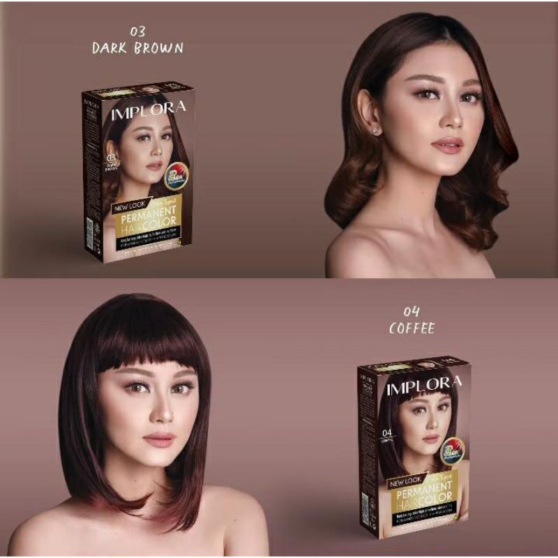 IMPLORA New Permanent Hair Color Cat Pewarna Rambut Implora BPOM Semir Rambut Implora Cat Rambut