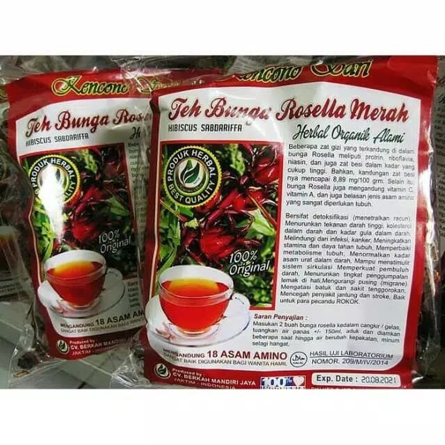 

Teh Seduh Bunga Rosella Merah Kencono Sari Herbal Asli Original