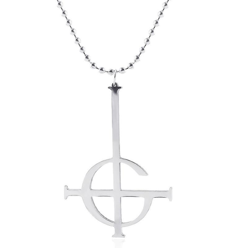 Kalung Liontin Lencana Bahan Logam Gaya Punk Rock Retro Glamor Untuk Pria