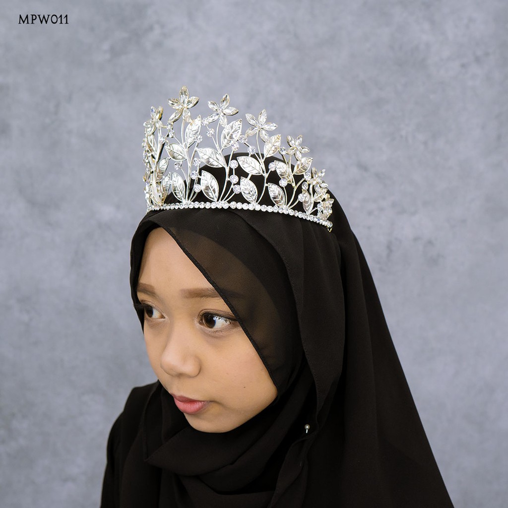 [TOKO TERPERCAYA] AKSESORIS PERNIKAHAN WEDDING CROWN WANITA HIJAB BUNGA MPW011