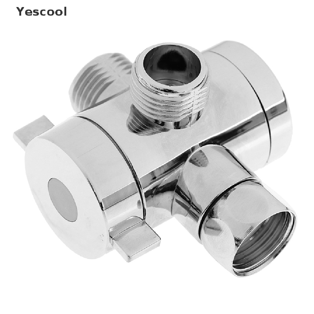 Yescool 1/2 Inch Shower Arm Mounted Diverter Three Way T-adapter Valve For Shower Head .