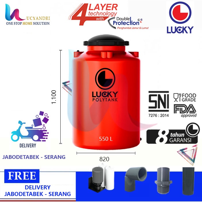 Tangki Air  Plastik  LS 550 Polytank Lucky Standard/ Toren Air / Tandon Air