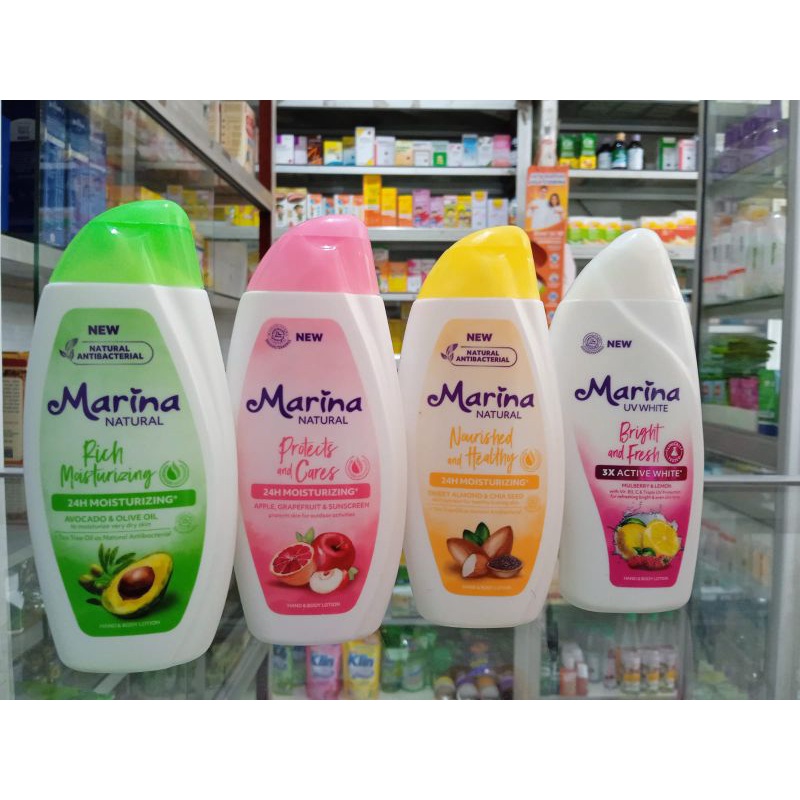 MARINA NATURAL/UV WHITE HAND AND BODY LOTION KEMASAN 95ML &amp; 190ML