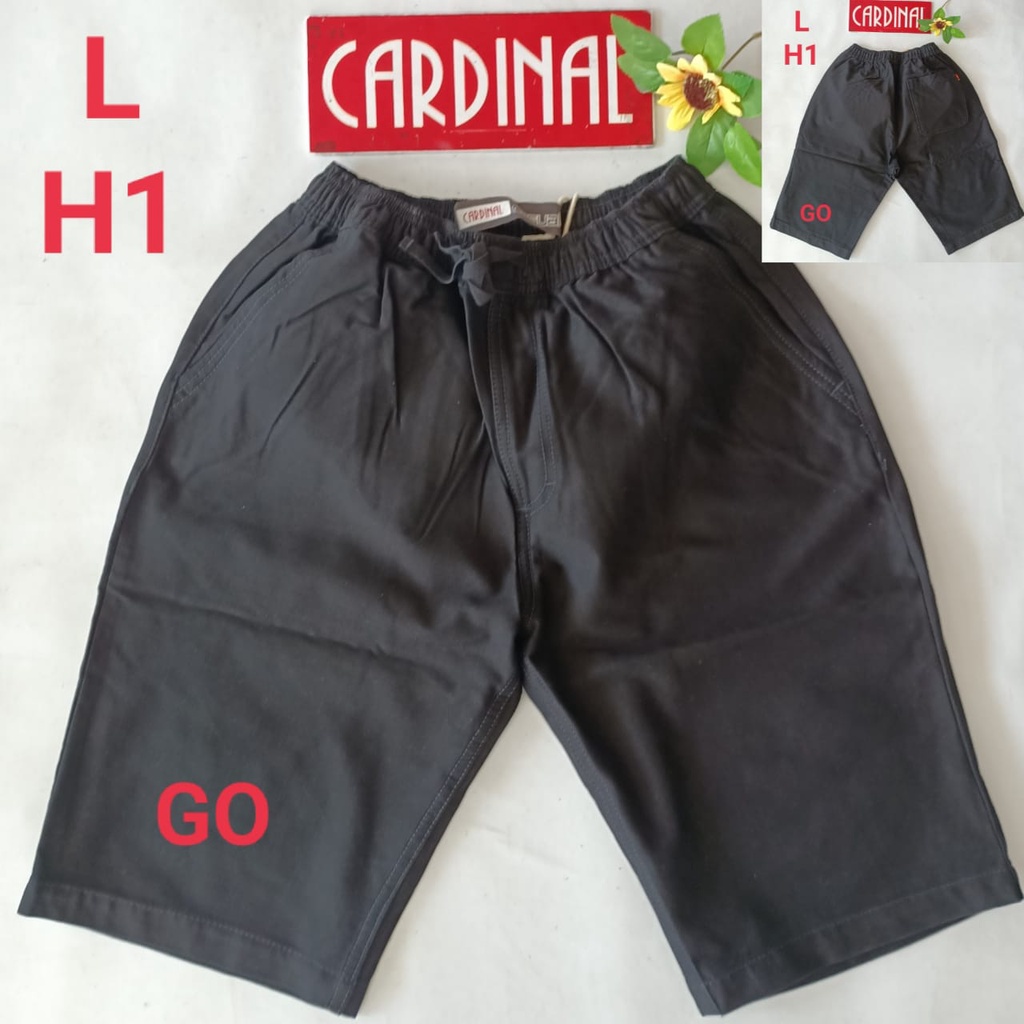 gof M-L CARDINAL CELANA PENDEK KARET KOLOR Katun Casual Soft Jeans Murah Bagus Santai Original