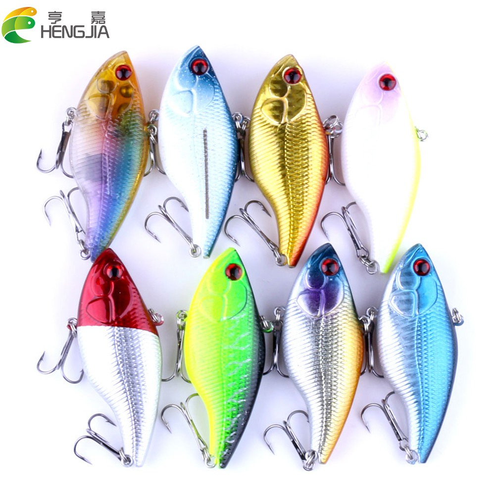 Hengjia 8pcs / Lot Umpan Pancing Hardlure Vib Bentuk Ikan Imitasi 7.5cm 18.6g