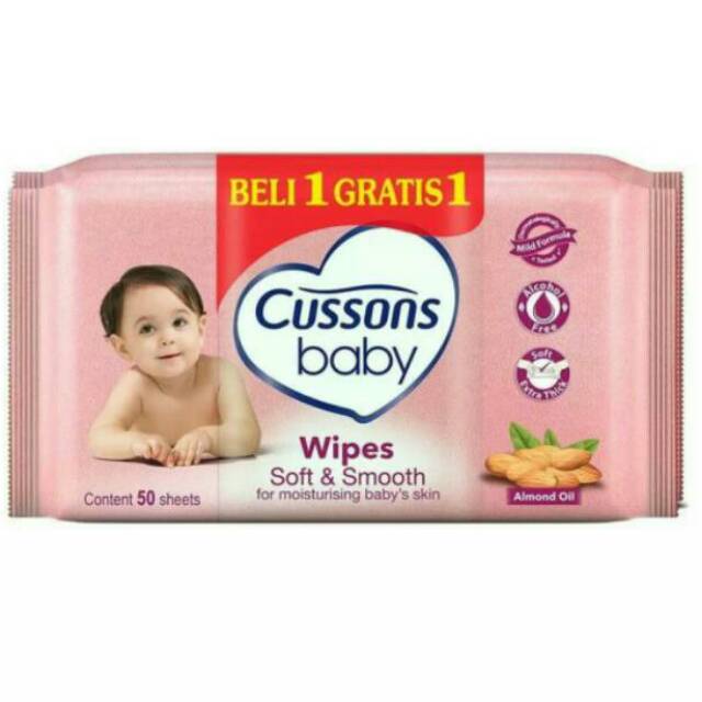 Cussons baby wipes  1 bundle( isi 50 + 50)