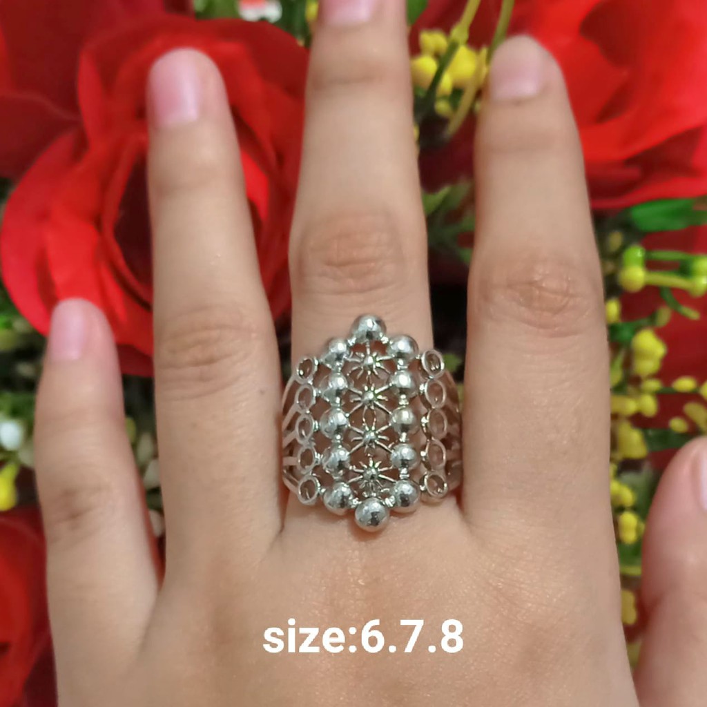 Cincin Dewasa Dubai Polos Perhiasan Wanita Gold dan Silver limited edition (COD)