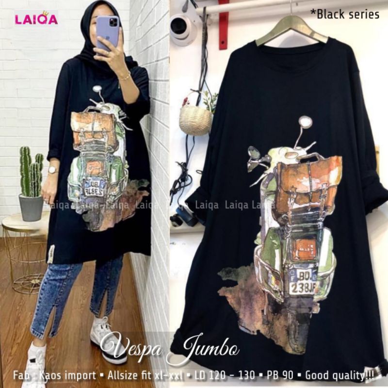 VESPA JUMBO VESPA #2 KAOS IMPORT BY LAIQA KAOS JUMBO WANITA