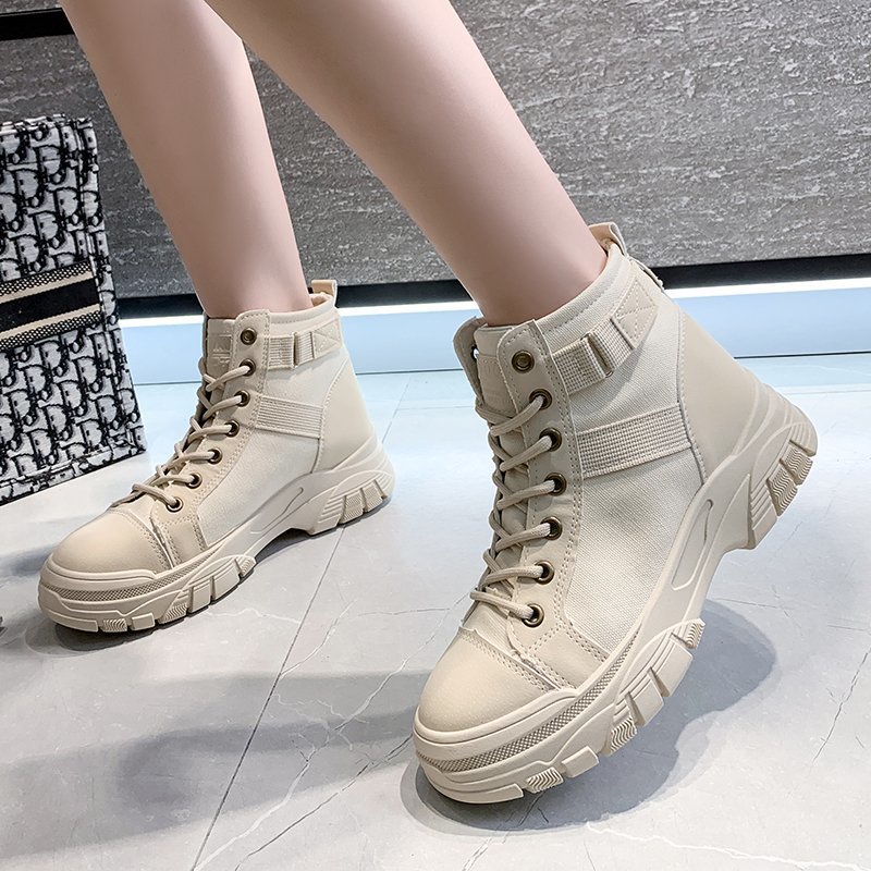 COD POS 201 Sepatu Sneakers Boot Heel Wanita Korea Sytle