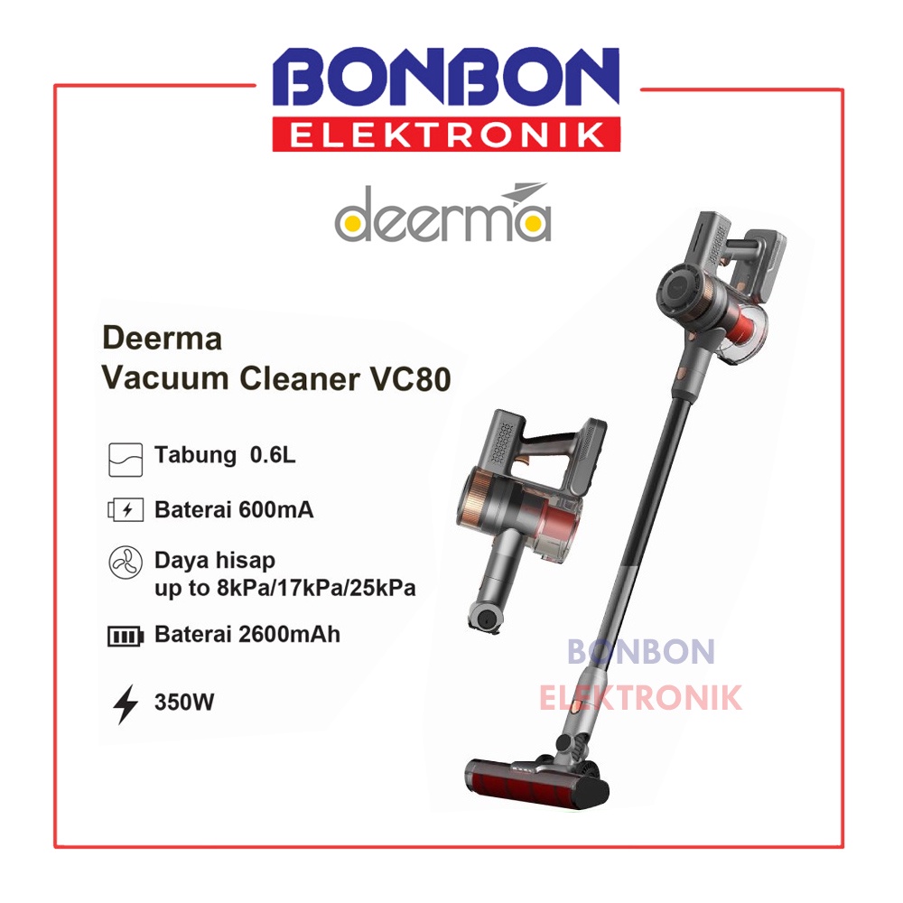 Deerma VC80 Strong Suction Cordless Vacuum Cleaner Penyedot Debu