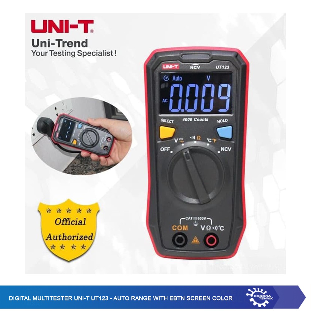 Digital Multitester UNI-T UT123 - Auto Range with EBTN Screen Color