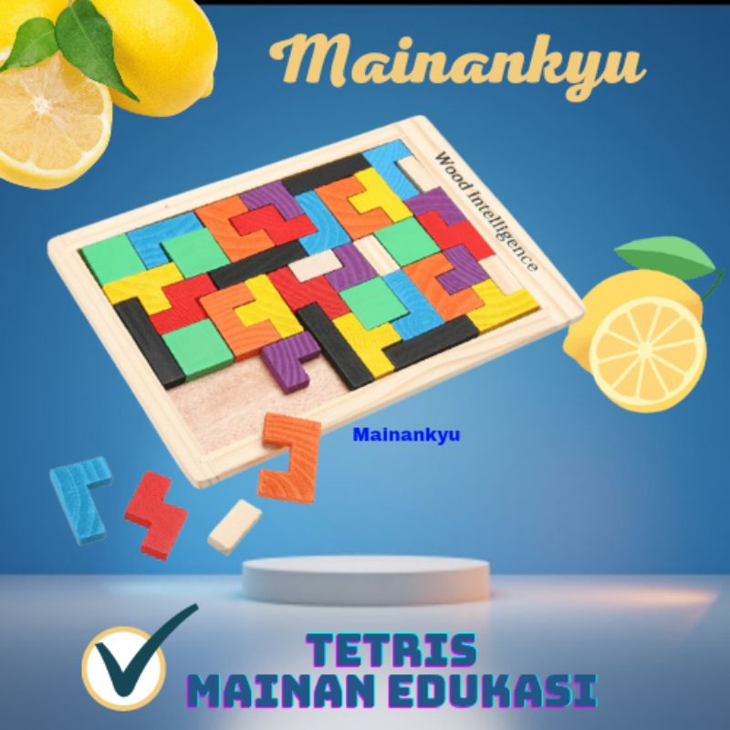 (MAINANKYU) - Mainan Puzzle Tangram Tetris - Multi-Color