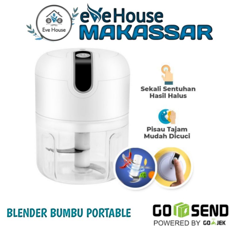 Makassar V42 Blender bumbu dapur 3 mata pisau chopper mini portable USB rechargeable