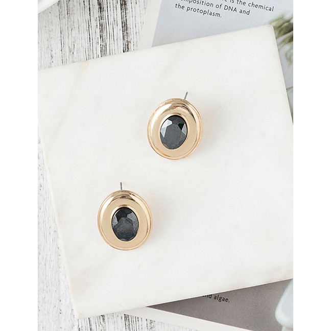 LRC Anting Tusuk Fashion Gold Alloy Glass Crystal Earrings F79001