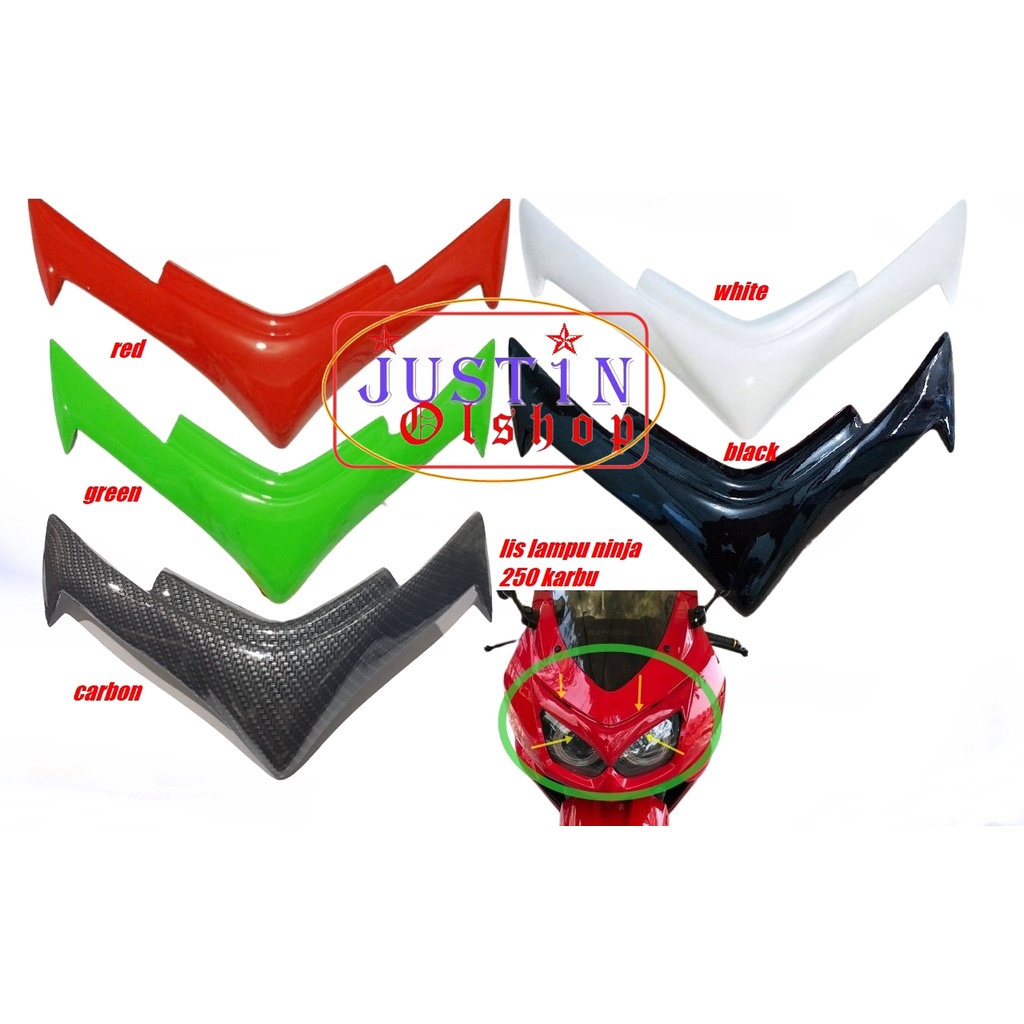 list lampu kawasaki NINJA 250 KARBU cover lampu depan ninja 250 karbu