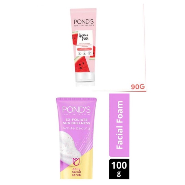 PROMO Sabun Cuci Muka Pond's Juice Collection Watermelon 90gr & PondsSun Dullness Facial Scrub 100gr