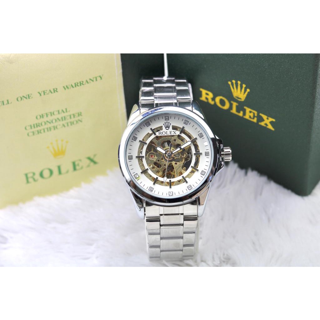 JAM TANGAN OTOMATIS PRIA TANPA BATERAI ANALOG ROLEX BOX EXCLUSIVE